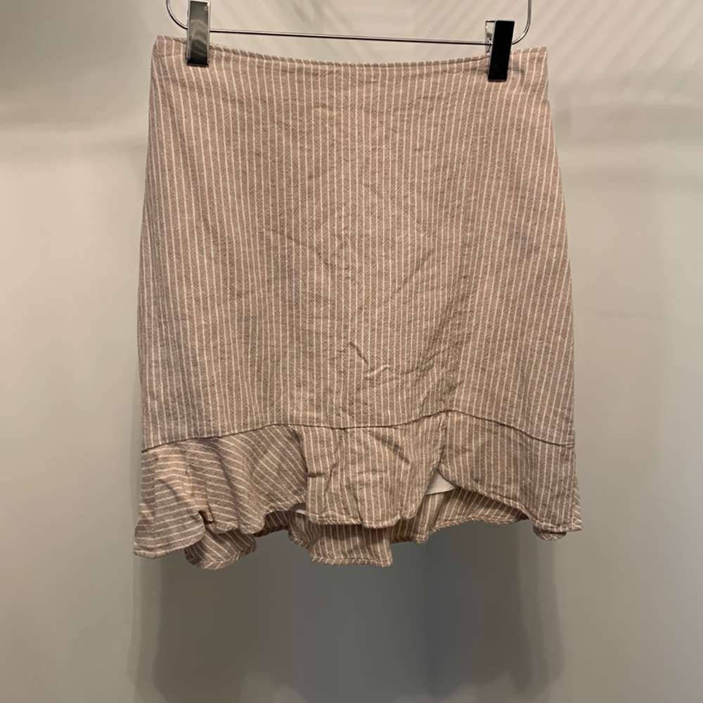 Abercrombie Tan/white stripe shirt